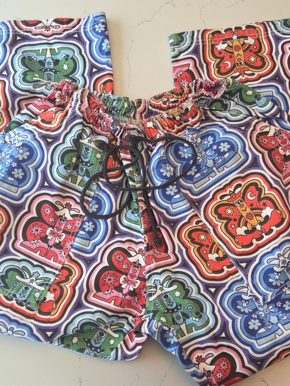 Big Bud Press Drop Pocket Cargo Pants, Butterfly Kaleidoscope, Size S (Unisex) - Picture 4 of 9